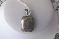 silver square locket a